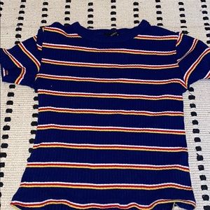 forever 21 blue shirt with stripes across!